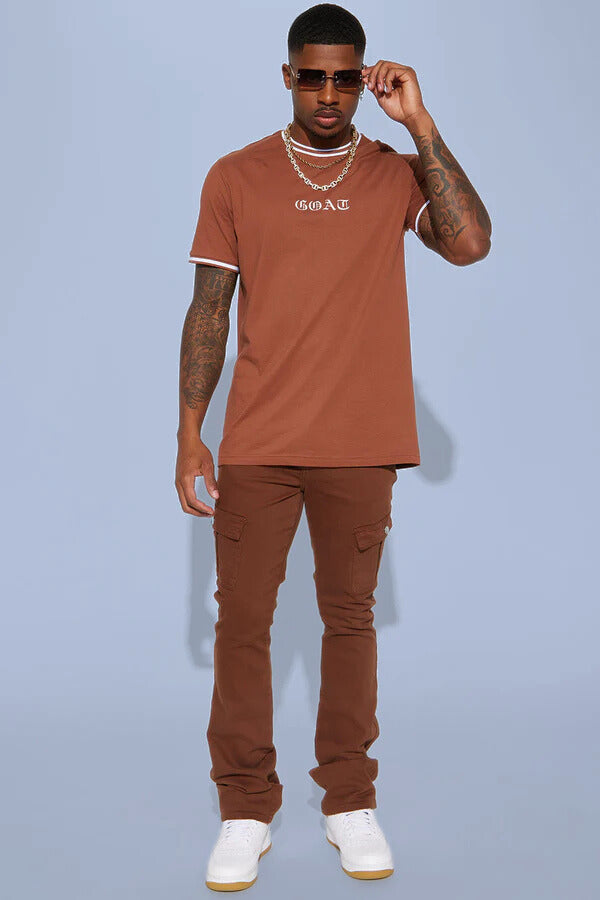 GOAT Old English Short Sleeve Tee - Brown