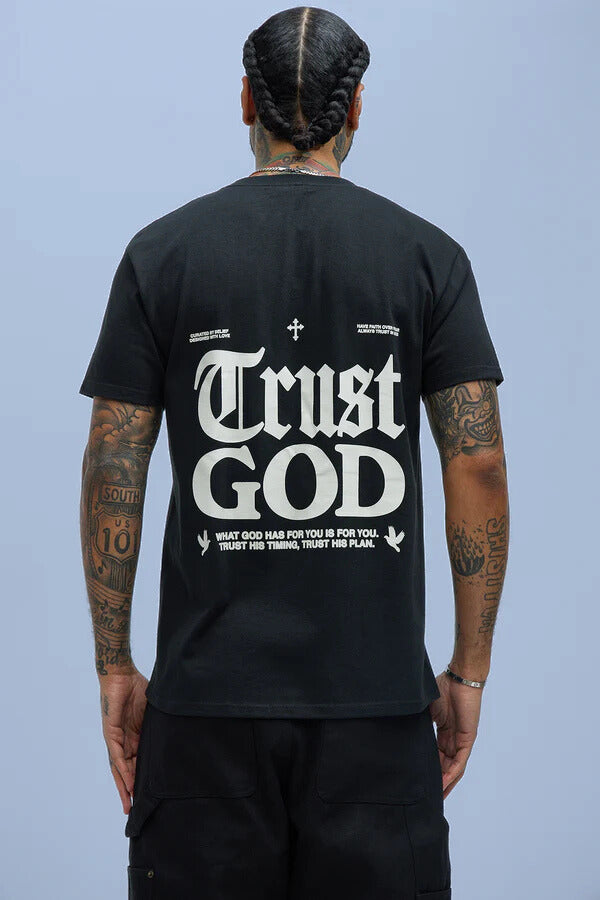 Trust God Short Sleeve Tee - Black