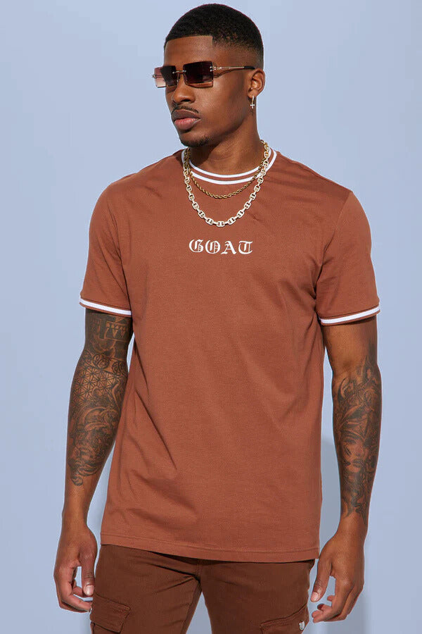 GOAT Old English Short Sleeve Tee - Brown