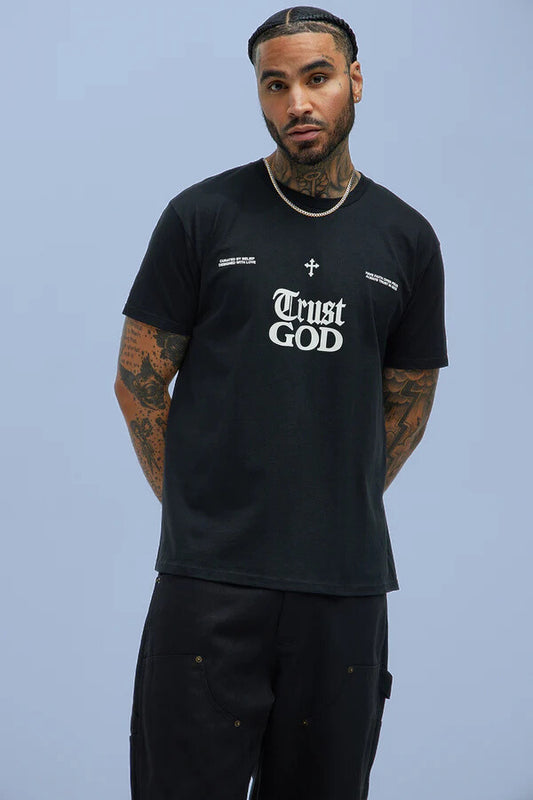 Trust God Short Sleeve Tee - Black